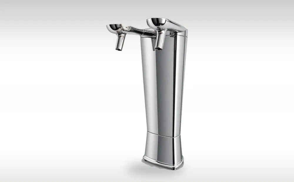 Colonna di spillatura birra a due vie cromata